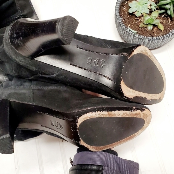 MICHAEL KORS Black Suede Slouchy Heeled Boots 10 - Picture 8 of 11